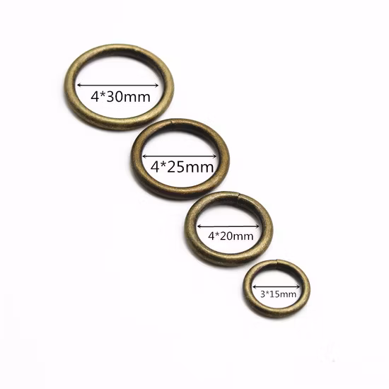 Metal Accessories Manufacturer 15/20/25/30mm Handbag Hardware Antique Brass Bronze Metal Welded O Ring